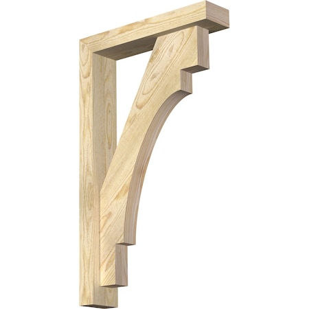 Merced Block Rough Sawn Bracket W/ Offset Brace, Douglas Fir, 4W X 18D X 30H